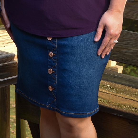 Denim Skirt elastic waistband - Picture 6 of 6